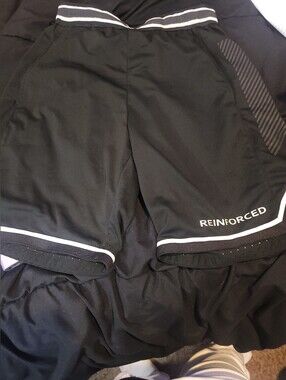 Black Athletic Reinforced Shorts with White Trim